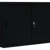 Lullmann Schiebetürenschrank Büro Aktenschrank Sideboard Aus Stahl Schwarz 750 X 1200 X 450 Mm (HxBxT) 550129