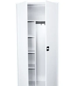 Lullmann Spind Flügeltürschrank Lagerschrank PutzSpind Werkzeugschrank 1800x800x383 Mm Weiß