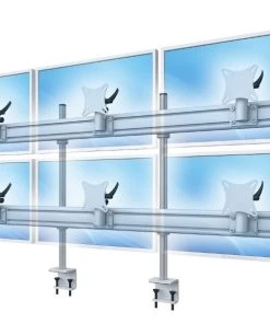 Null MonLines Flat-System Tischhalterung Klemme 3+3 WS, Lichtgrau