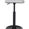 Null Sitz-/Stehhilfe, Triangel-Sitz, Sitz Stoff Grau, Sitz HxBxT 570-770x350x350mm, Gestell Schwarz, M. Bodenkissen