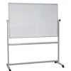 Franken Mobile Drehtafel, H 1880mm, Emalliert, Magnethaftend, Tafel Weiß, 2 Schreibflächen, Ablageschale, Rahmen Alu, Silber, Gestell Alu