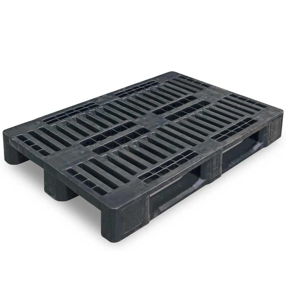 Null Kunststoffpalette Mit 3 Kufen, LxBxH 1200 X 1000 X 150 Mm, Schwarz, Mit Sicherungsrand 5 Null Kunststoffpalette Mit 3 Kufen, LxBxH 1200 X 1000 X 150 Mm, Schwarz, Mit Sicherungsrand – Bild 5