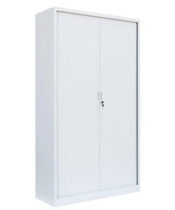 Lullmann XXL Querrollladenschrank Stahl Büro Aktenschrank Rollladenschrank (HxBxT) 1950 X 1000 X 460 Mm Weiß 555157