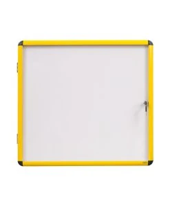 Bi-Office Indoor-Schaukasten Ultrabrite Magnetisch Mit Gelbem Rahmen 12xA4