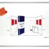 Franken Whiteboard, F. Wandschienen-System, HxB 900x1800mm, Emalliert, Magnethaftend, Tafel Weiß, Ablageschale, Rahmen Alu, Silber
