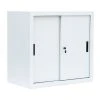 Lullmann Schiebetürenschrank Schiebetüren Büro Aktenschrank Sideboard Aus Stahl Weiß 750 X 800 X 450 Mm (H X B X T) 550087