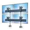 Null MonLines Flat 2+2 Monitor Tischhalterung Einbau MA Bis 24Zoll WS, Schwarz