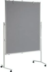Maul Moderationstafel, H 1950mm, Tafel HxB 1500x1200mm, Pinnbar, Tafel Textil, Grau, Blockalter, M. Zubehörset