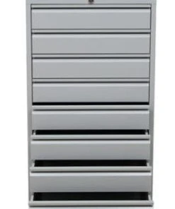 PROREGAL Schubladenschrank Swan | 8 Schubladen | DIN A3 | HxBxT 98 X 53 X 43 Cm | Grau