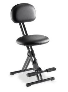 Null Klappbare XXL-Stehhilfe, Sitz Kunstleder Schwarz, Sitz H 550-770mm, Rücken Kunstleder Schwarz, Aufstiegshilfe