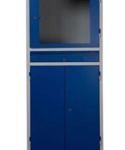 Null PC-Schrank, HxBxT 1100x1100x800mm, Fach, Schrank, Korpus RAL7035, Front RAL5010, Platte Buche -Yongsheng-Geschäft 2e4a8bcf a44a 4fc3 8431 9abc7010766e