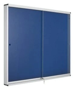 Bi-Office Indoor-Schaukasten Mit Schiebetüren Blauer Filz 12xA4