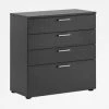 Null Möbelpartner Schubladenschrank Hippo | HxBxT 84x80x40 Cm |Anthrazit Von PROREGAL