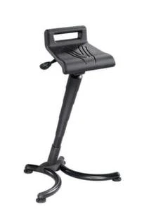 Null Stehhilfe, Sitz PU-Schaum Schwarz, Sitz HxBxT 670-910x356x318mm, Gestell RAL9005, Schräge Säule