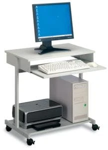 Durable PC-Tisch, HxBxT 770x750x530mm, 2 Böden, Tastaturauszug, Ebenen Lichtgrau, Gestell Lichtgrau, 4 Doppellauffrollen 3 Durable PC-Tisch, HxBxT 770x750x530mm, 2 Böden, Tastaturauszug, Ebenen Lichtgrau, Gestell Lichtgrau, 4 Doppellauffrollen – Bild 3