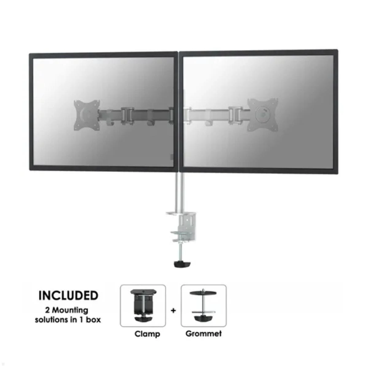 Null Neomounts Select NM-D135D Dual-Monitor Tischhalter Schwenkbar 10-27Zoll, Silber 1 Null Neomounts Select NM-D135D Dual-Monitor Tischhalter Schwenkbar 10-27Zoll, Silber