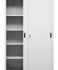 PROREGAL Schiebetürenschrank Mammut| 5 Ordnerhöhen | Metalltüren | HxBxT 195x120x45 Cm | Grau 10 PROREGAL Schiebetürenschrank Mammut| 5 Ordnerhöhen | Metalltüren | HxBxT 195x120x45 Cm | Grau -Yongsheng-Geschäft 3bf8fb52 a7c3 473c b321 dab300ffce2f