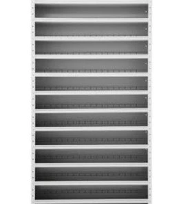 PROREGAL Universalfächerschrank Whale | 12 Fachböden | HxBxT 198x100x30 Cm | Grau