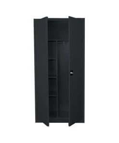 Lullmann Mehrzweckschrank Mit Flügeltüren Spind 1800 X 800 X 383 Mm Tiefschwarz