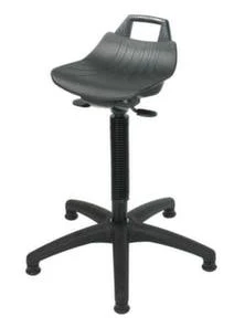 Null Sitz-/Stehhilfe, Triangel-Sitz, Sitz Stoff Grau, Sitz HxBxT 570-770x350x350mm, Gestell Schwarz, M. Bodenkissen -Yongsheng-Geschäft 4d4be43d 3ec4 4f0e 8c79 9d7db55531c7