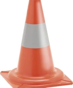 Null Verkehrskegel, Leitkegel Teilreflektierend, PVC, Rot/weiß, Höhe 320 Mm