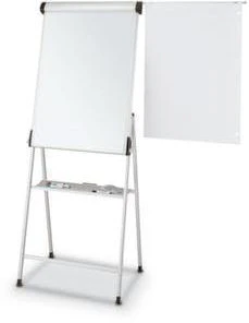 Maul Flipchart, H 1250-2000mm, Tafel HxB 960x690mm, Magnethaftend, Papierhalter, Ablagefläche, Gestell Alu, 4 Füße