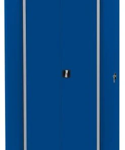 Lullmann 2x Flügeltürenschrank Metallschrank Abschließbar 4,5 OH Und 5 OH Lichtgrau/enzianblau