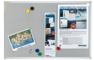 Franken Pinntafel, HxB 600x900mm, Pinnbar, Magnethaftend, Ablageschale, Rahmen Alu, Silber 1 Franken Pinntafel, HxB 600x900mm, Pinnbar, Magnethaftend, Ablageschale, Rahmen Alu, Silber