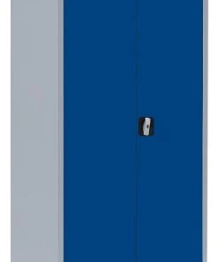 Lullmann Stahl-Aktenschrank Metallschrank Abschließbar Büroschrank Stahlschrank Lichtgrau/Blau 1800 X 800 X 383 Mm 530331