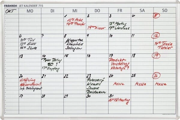 FRANKEN Planungstafel JetKalender, Wochenkalender, 25 Pos. 1 FRANKEN Planungstafel JetKalender, Wochenkalender, 25 Pos.