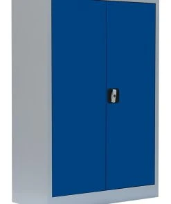 Lullmann Stahl-Aktenschrank Metallschrank Abschließbar Werzeugschrank 120 X 92,5 X 42,2cm Grau/Blau 530321