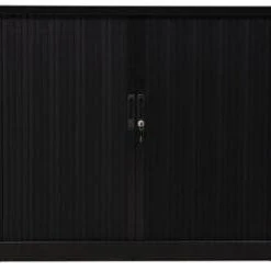 PROREGAL Rollladenschrank Weasel | 2 Ordernhöhen | HxBxT 105x120x46 Cm | Schwarz