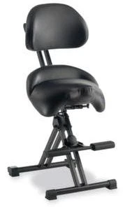 Null Klappbare XXL-Stehhilfe, Sitz Kunstleder Schwarz, Sitz H 590-730mm, Rücken Kunstleder Schwarz, Aufstiegshilfe