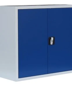 Lullmann Stahl-Aktenschrank Metallschrank Abschließbar Büroschrank Lichtgrau/Blau 750 X 800 X 383 Mm 530301