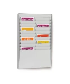 Null Wand-Sortiertafel, Vertikal 2 × 10 Fächer, Grau - Paperflow