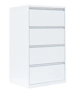 Lullmann Hängeregistratur Schrank Für DIN A4 Hängemappen 132x76x62cm Mit 4 Schüben Doppelbahnig Weiß 561427