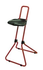 Null Klappbare Stehhilfe, Sitz PU-Schaum Schwarz, Sitz H 650-850mm, Gestell Rot