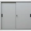 PROREGAL Schiebetürenschrank Ant | 3 Ordernhöhen | HxBxT 109x120x45 Cm | Grau