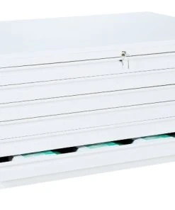 Lullmann Zeichnungsschrank DIN A1 Flachablageschrank Planschrank 6 Schubladen Stahl Weiß 565117