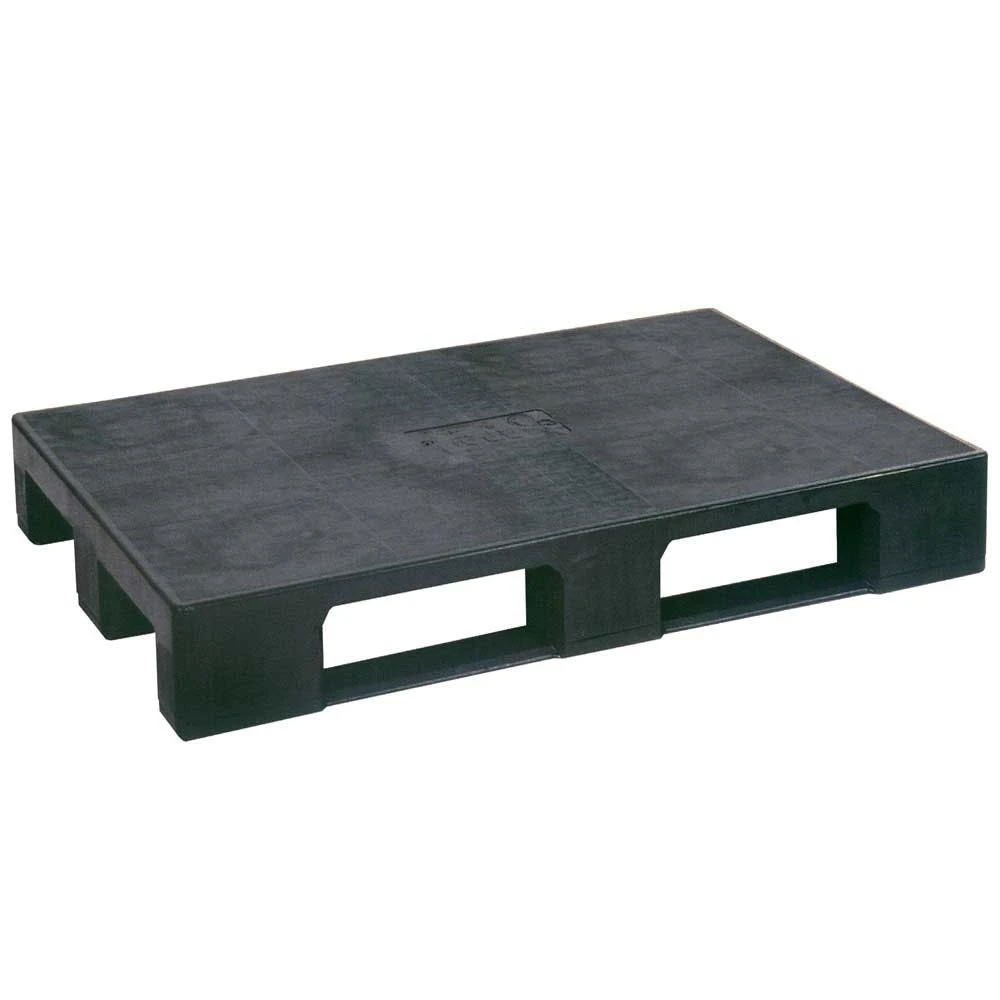 Null Kunststoffpalette Mit 3 Kufen, LxBxH 1200 X 1000 X 150 Mm, Schwarz, Mit Sicherungsrand 4 Null Kunststoffpalette Mit 3 Kufen, LxBxH 1200 X 1000 X 150 Mm, Schwarz, Mit Sicherungsrand – Bild 4