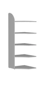 Null Büroregal, Eckregal, Fachl. 60kg, 5xStahlboden, Einseitig, Korpus RAL7035 1 Null Büroregal, Eckregal, Fachl. 60kg, 5xStahlboden, Einseitig, Korpus RAL7035