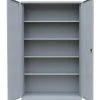 Lullmann Stahl-Aktenschrank Kolloss Metallschrank Abschließbar Büroschrank Stahlschrank 195 X 120 X 60cm Grau/Rot 530384