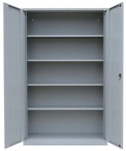 Lullmann Stahl-Aktenschrank Kolloss Metallschrank Abschließbar Büroschrank Stahlschrank 195 X 120 X 60cm Grau/Rot 530384