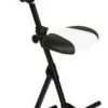 Null Klappbare Stehhilfe, Sitz Kunstleder Schwarz/weiß, Sitz H 540-900mm, Rücken Kunstleder Schwarz/weiß, Fußstütze