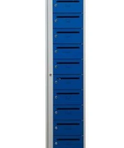 PROREGAL Postverteilerschrank Crane | HxBxT 180x40x50 Cm | Grau-Blau