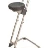Null ESD-Stehhilfe, Sitz PU Schwarz, Sitz H 600-850mm, Gestell Verchromt