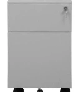 PROREGAL Rollcontainer Lynx | 1 Schublade & 1 Hängeschub| HxBxT 61x40x60 Cm | Grau