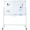Null Whiteboard HWC-C85, Magnettafel Memoboard Pinnwand, Mobil Rollbar Inkl. Zubehör ~ 150x100cm