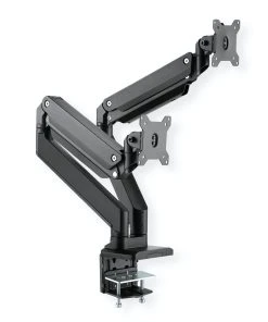 ROLINE LCD-Doppelarm, Tischmontage, Gasfeder, Je 5 Gelenke, Max. 15 Kg