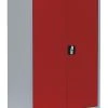 Lullmann Stahl-Aktenschrank Metallschrank Abschließbar Werkzeugschrank 120 X 92,5 X 42,2cm Grau/Rot 530324